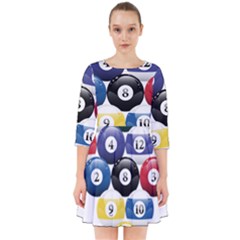Racked Billiard Pool Balls Smock Dress by Ket1n9