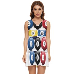 Racked Billiard Pool Balls Tiered Sleeveless Mini Dress by Ket1n9