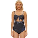 World Map Knot Front One-Piece Swimsuit View1
