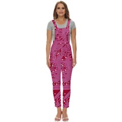 Pink Circuit Pattern Women s Pinafore Overalls Jumpsuit by Ket1n9