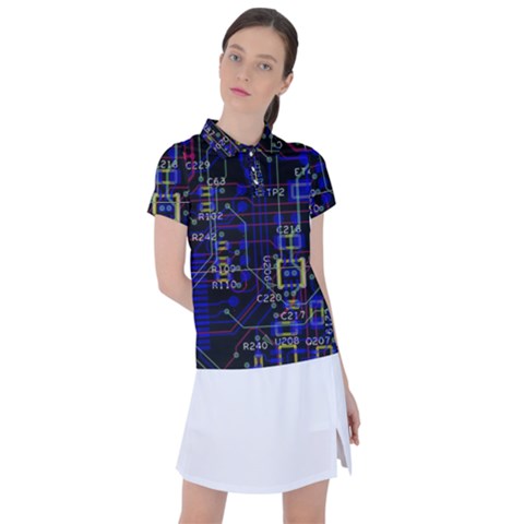Technology Circuit Board Layout Women s Polo T-shirt by Ket1n9