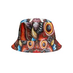 Wood Sculpture Bali Logo Inside Out Bucket Hat (kids) by Ket1n9