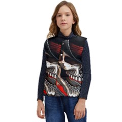 Confederate Flag Usa America United States Csa Civil War Rebel Dixie Military Poster Skull Kid s Button Up Puffer Vest	 by Ket1n9