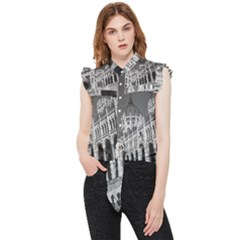 Architecture-parliament-landmark Frill Detail Shirt by Ket1n9