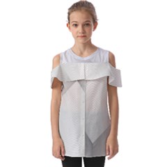 Background-pattern-stripe Fold Over Open Sleeve Top by Ket1n9