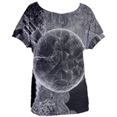 Space-universe-earth-rocket Women s Oversized T-shirt by Ket1n9