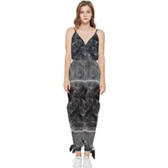 Space-universe-earth-rocket Sleeveless Tie Ankle Chiffon Jumpsuit by Ket1n9
