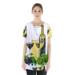 White-wine-red-wine-the-bottle Skirt Hem Sports Top by Ket1n9