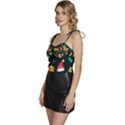 Funny Christmas Pattern Background Flowy Camisole Tie Up Top View2