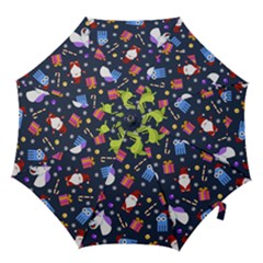Colorful Funny Christmas Pattern Hook Handle Umbrellas (medium) by Ket1n9