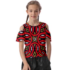 Traditional Art Pattern Kids  Butterfly Cutout T-shirt by Ket1n9