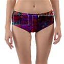 Technology Circuit Board Layout Pattern Reversible Mid-Waist Bikini Bottoms View1