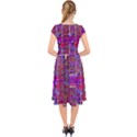 Technology Circuit Board Layout Pattern Cap Sleeve Front Wrap Midi Dress View2