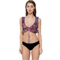 Technology Circuit Board Layout Pattern Low Cut Ruffle Edge Bikini Top View1