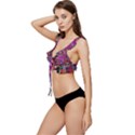 Technology Circuit Board Layout Pattern Low Cut Ruffle Edge Bikini Top View2