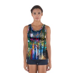 Abstract-vibrant-colour-cityscape Sport Tank Top  by Ket1n9