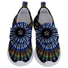 Stained Glass Rose Window In France s Strasbourg Cathedral Kids  Velcro No Lace Shoes by Ket1n9