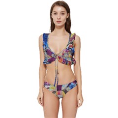 Graffiti-mural-street-art-painting Low Cut Ruffle Edge Bikini Set by Ket1n9