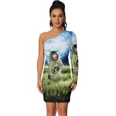 Astronaut Long Sleeve One Shoulder Mini Dress by Ket1n9