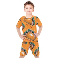 Seamless-pattern-with-taco Kids  T-shirt And Shorts Set by Ket1n9