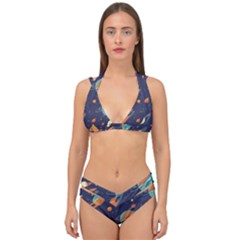 Space Galaxy Planet Universe Stars Night Fantasy Double Strap Halter Bikini Set by Ket1n9