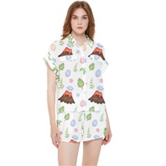 Cute-palm-volcano-seamless-pattern Chiffon Lounge Set by Ket1n9