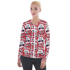 Another Monster Pattern Velvet Zip Up Jacket by Ket1n9