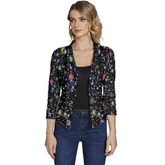 Illustration Universe Star Planet Women s Casual 3/4 Sleeve Spring Jacket by Grandong