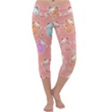 Cute Kawaii Kittens Seamless Pattern Capri Yoga Leggings View1