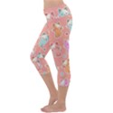 Cute Kawaii Kittens Seamless Pattern Capri Yoga Leggings View2