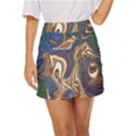Pattern Psychedelic Hippie Abstract Mini Front Wrap Skirt View1