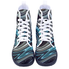 Abstract Waves Background Wallpaper Men s High-top Canvas Sneakers by Ravend