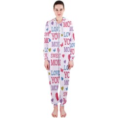 Love Mom Happy Mothers Day I Love Mom Graphic Hooded Jumpsuit (ladies) by Vaneshop