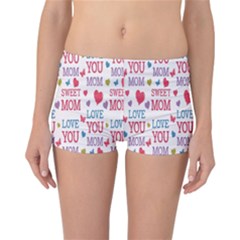 Love Mom Happy Mothers Day I Love Mom Graphic Reversible Boyleg Bikini Bottoms by Vaneshop