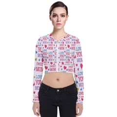 Love Mom Happy Mothers Day I Love Mom Graphic Long Sleeve Zip Up Bomber Jacket by Vaneshop
