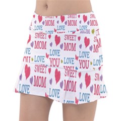 Love Mom Happy Mothers Day I Love Mom Graphic Classic Tennis Skirt by Vaneshop