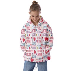 Love Mom Happy Mothers Day I Love Mom Graphic Kids  Oversized Hoodie by Vaneshop