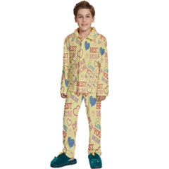 Love Mom Happy Mothers Day I Love Mom Graphic Pattern Kids  Long Sleeve Velvet Pajamas Set by Vaneshop