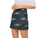 Space Dino Art Pattern Design Wallpaper Background Mini Front Wrap Skirt View2