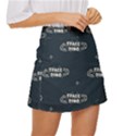 Space Dino Art Pattern Design Wallpaper Background Mini Front Wrap Skirt View3