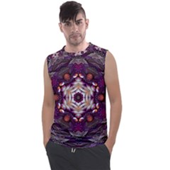 Rosette Kaleidoscope Mosaic Abstract Background Art Men s Regular Tank Top by Vaneshop