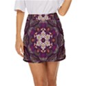 Rosette Kaleidoscope Mosaic Abstract Background Art Mini Front Wrap Skirt View1
