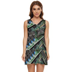 Computer Ram Tech - Tiered Sleeveless Mini Dress by Amaryn4rt