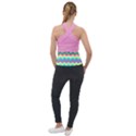 Easter Chevron Pattern Stripes Cross Neck Velour Top View2