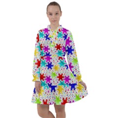 Snowflake Pattern Repeated All Frills Chiffon Dress by Amaryn4rt