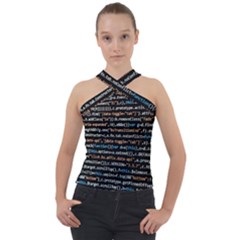 Close Up Code Coding Computer Cross Neck Velour Top by Amaryn4rt