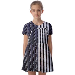 Architecture-building-pattern Kids  Short Sleeve Pinafore Style Dress by Amaryn4rt