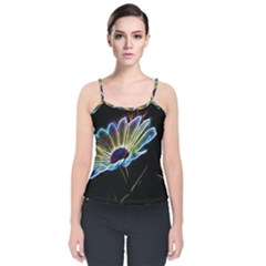 Flower Pattern-design-abstract-background Velvet Spaghetti Strap Top by Amaryn4rt