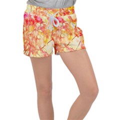 Monotype Art Pattern Leaves Colored Autumn Women s Velour Lounge Shorts by Amaryn4rt