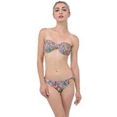 Monotype Art Pattern Leaves Colored Autumn Classic Bandeau Bikini Set by Amaryn4rt